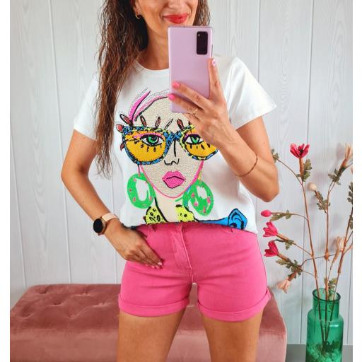 Camiseta Blanca Gafas [0]