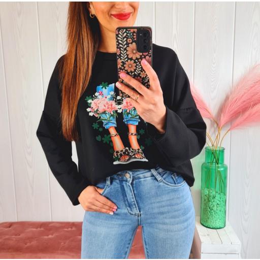 Sudadera Glamour Negra [0]