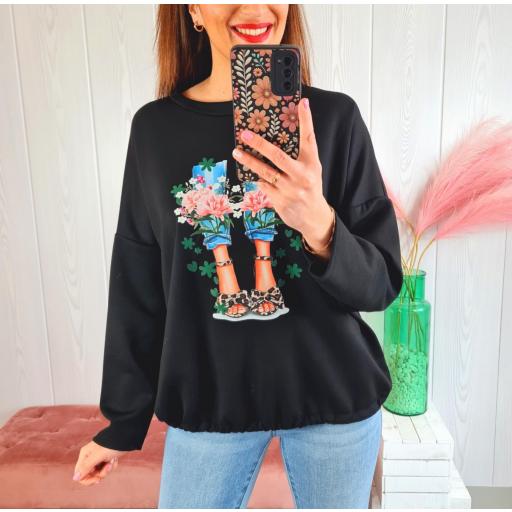 Sudadera Glamour Negra [1]