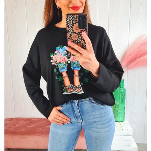 Sudadera Glamour Negra [3]