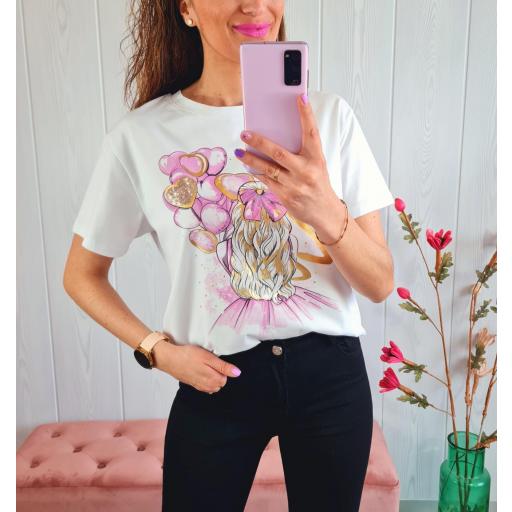 Camiseta Globos Lila