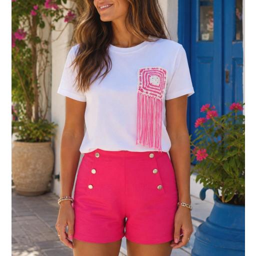 Camiseta Hilos Fucsias