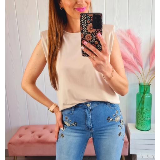 Camiseta Hombreras Beige [1]