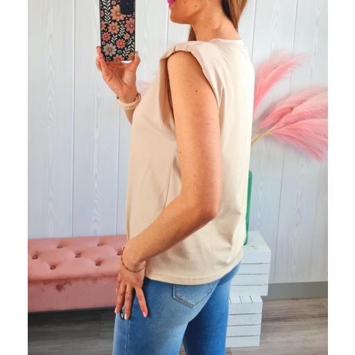 Camiseta Hombreras Beige [2]