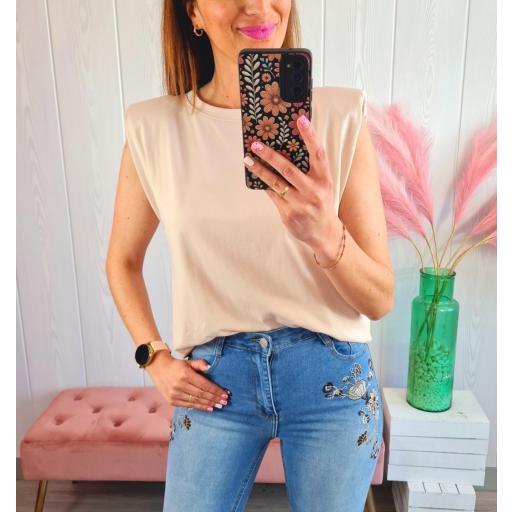 Camiseta Hombreras Beige [3]