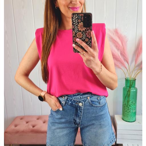 Camiseta Hombreras Fucsia [1]