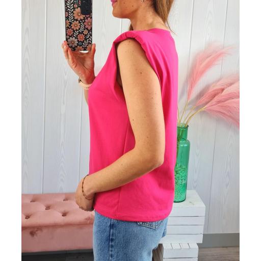 Camiseta Hombreras Fucsia [2]