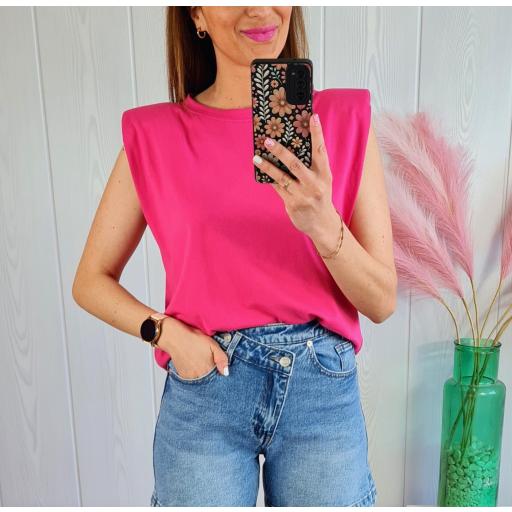 Camiseta Hombreras Fucsia [3]