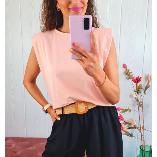 Camiseta Hombreras Rosa [3]