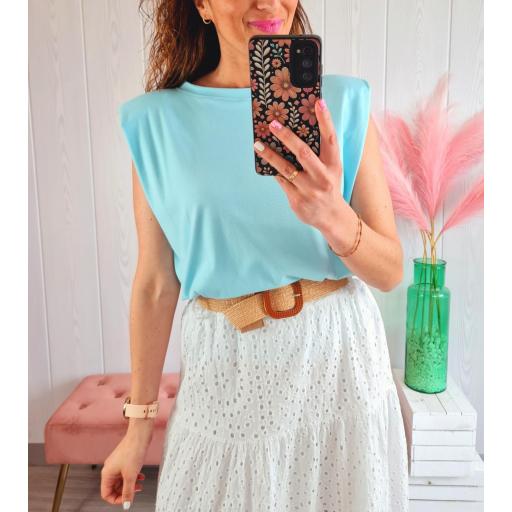 Camiseta Hombreras Turquesa [0]