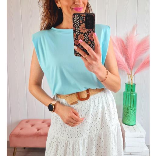 Camiseta Hombreras Turquesa [3]