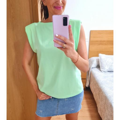 Camiseta Hombreras Verde Flúor [1]