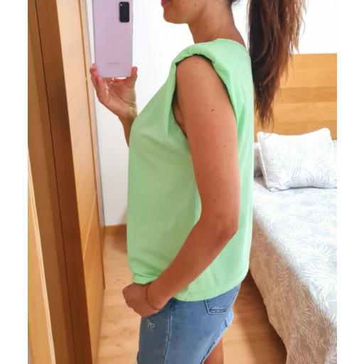 Camiseta Hombreras Verde Flúor [2]