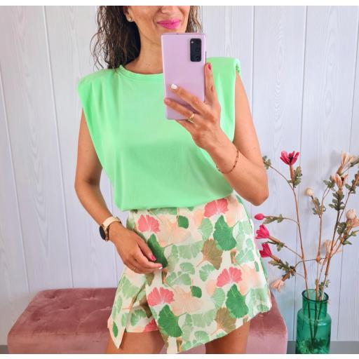 Camiseta Hombreras Verde Flúor [3]