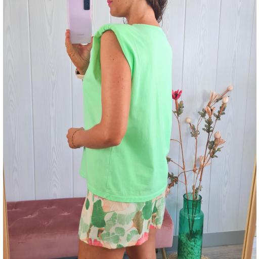Camiseta Hombreras Verde Flúor [2]