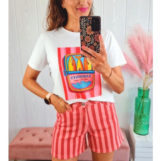 Camiseta Lata Sardinas Rojo/Rosa [3]