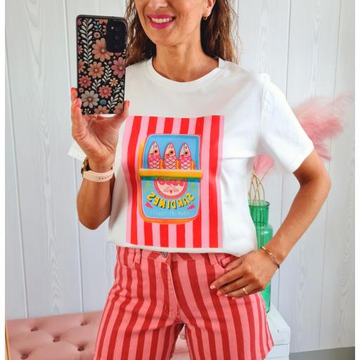 Camiseta Lata Sardinas Rojo/Rosa [3]