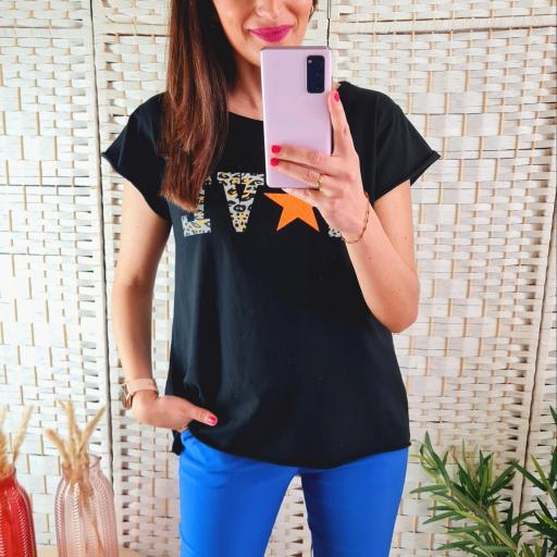 Camiseta Love Print Naranja [1]