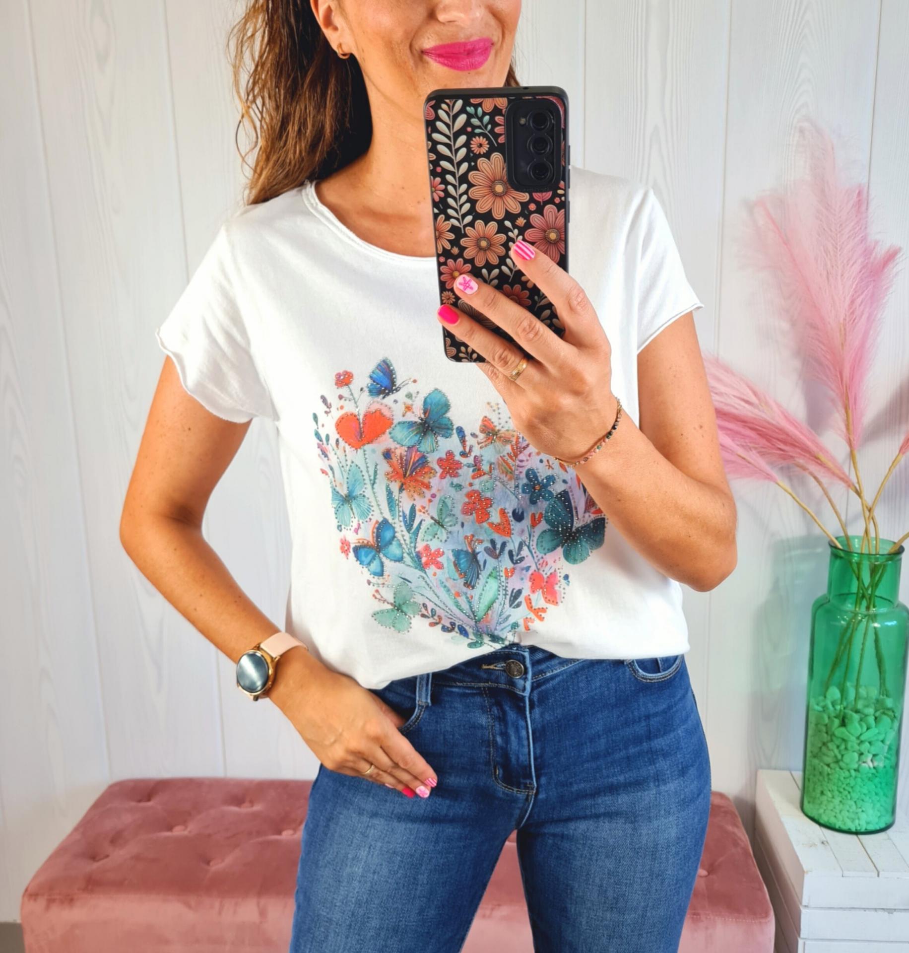 Camiseta Mariposas Añil