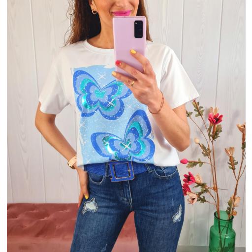Camiseta Mariposas Azules