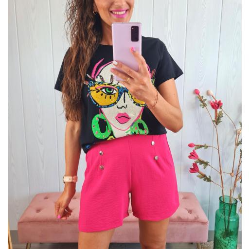 Camiseta Negra Gafas