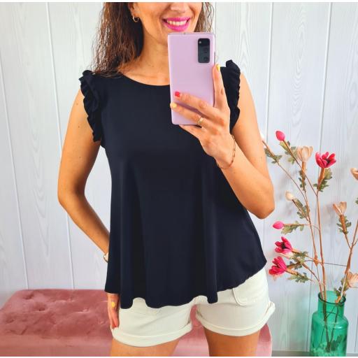 Camiseta Negra Volantes