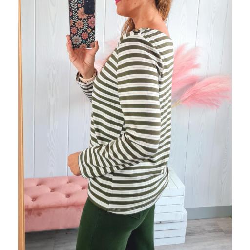Camiseta Verde Rayas [2]