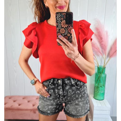 Camiseta Roja Volantes [0]
