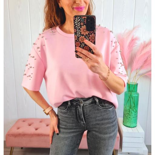 Camiseta Rosa Tachas [0]