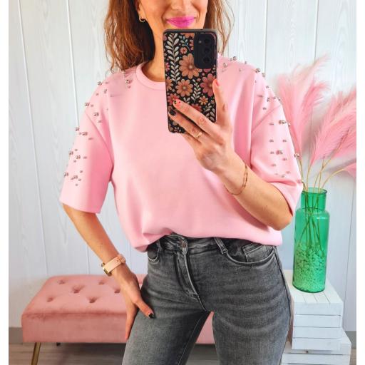 Camiseta Rosa Tachas [3]