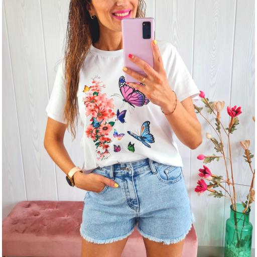 Camiseta Mariposas Flores