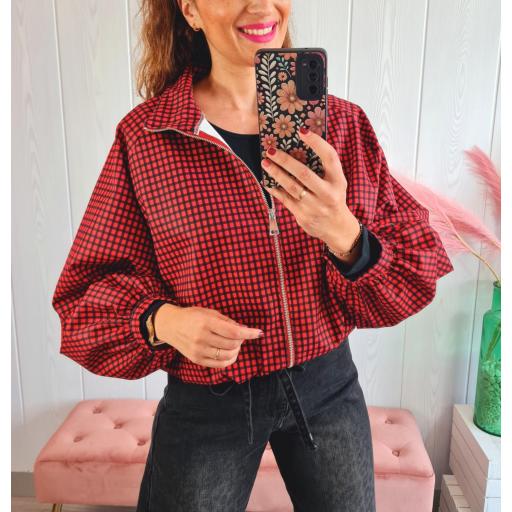 Cazadora Cuadros Roja [0]