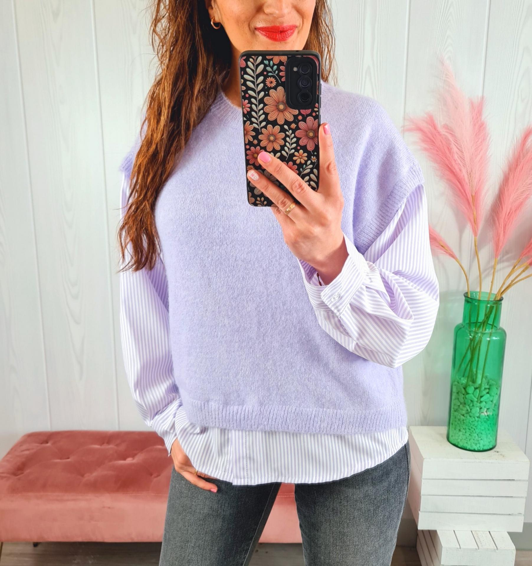 Chaleco Camisero Malva