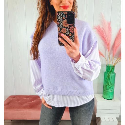 Chaleco Camisero Malva