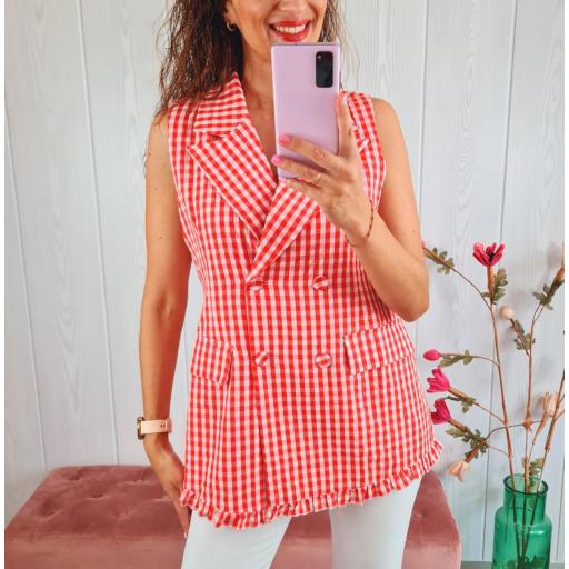 Chaleco Vichy Rojo