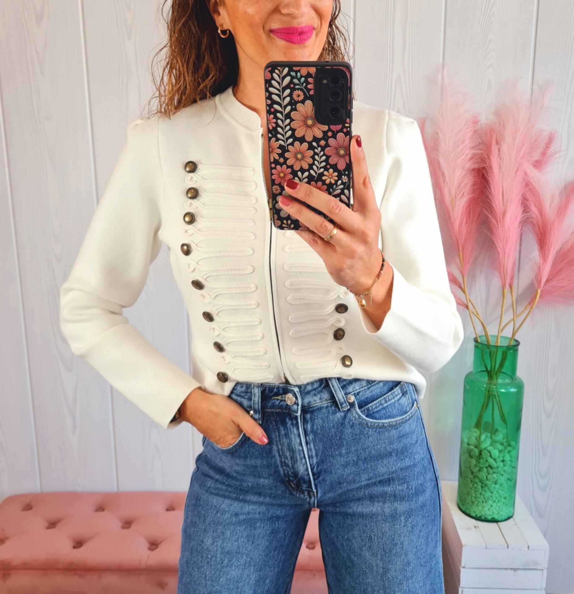 Chaqueta Cremallera Blanca