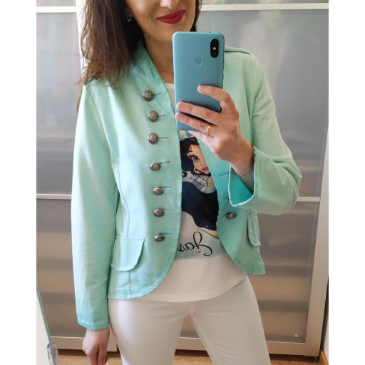 Chaqueta Militar Aguamarina [0]