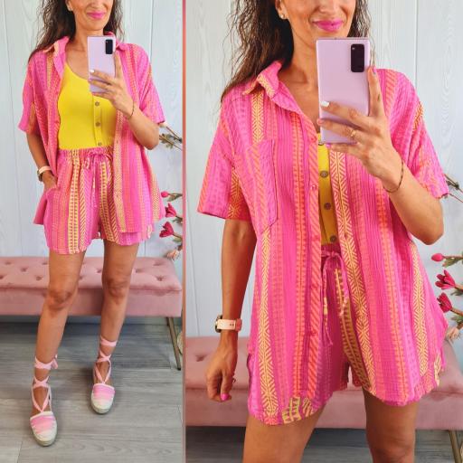 Conjunto Camisero Espiga Fucsia