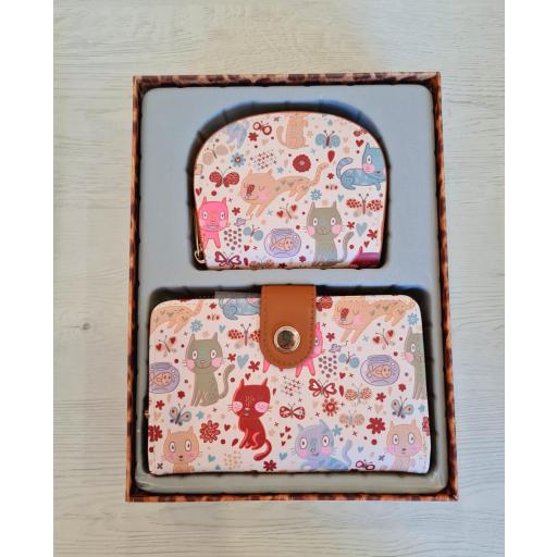 Conjunto Cartera Gatos