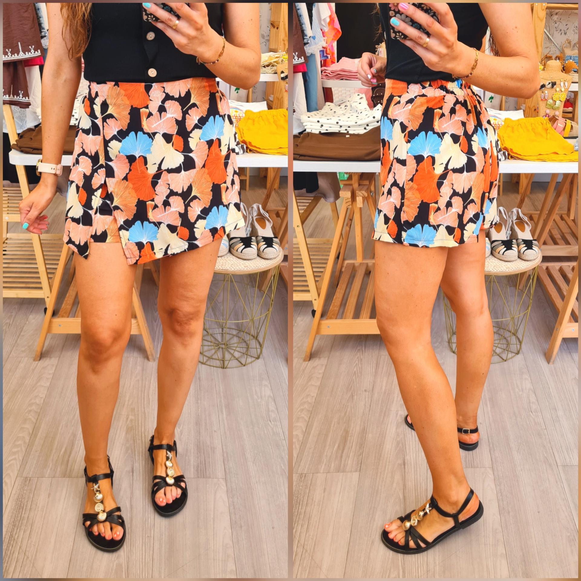 Falda-Pantalón Hojas Marrones