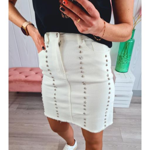 Falda Blanca Tachas [1]