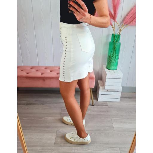 Falda Blanca Tachas [3]
