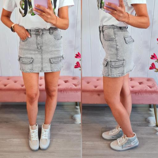 Falda Cargo Gris [0]