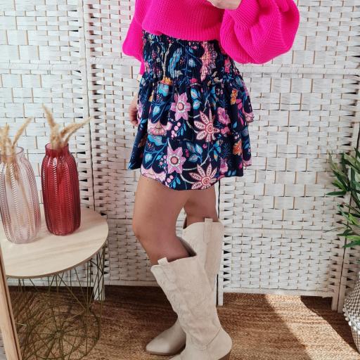 Falda Floral Fucsia [1]