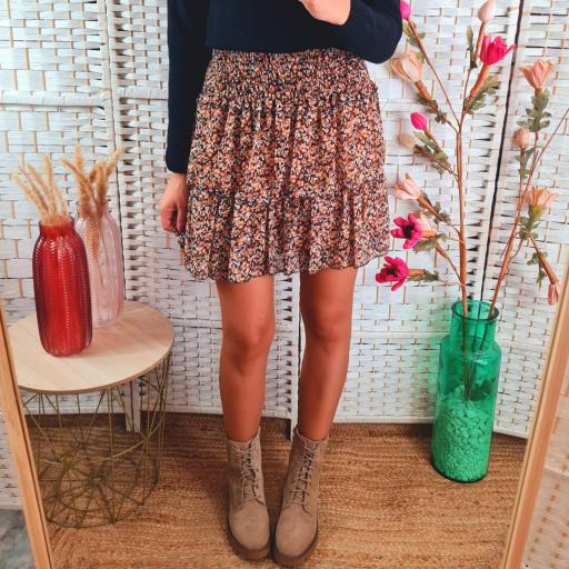 Falda Florecitas Camel [1]