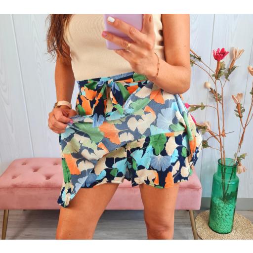 Falda-Pantalón Hojas Azules [1]