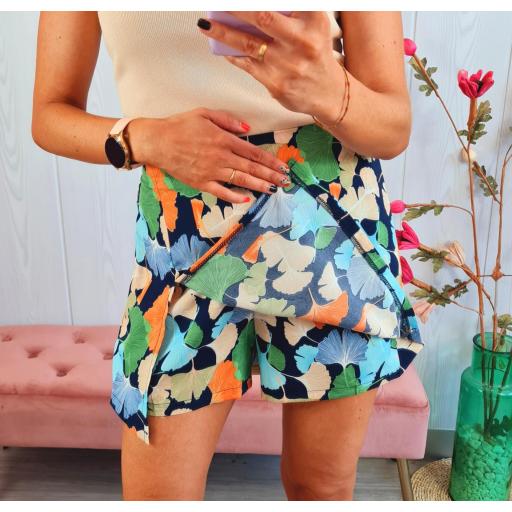 Falda-Pantalón Hojas Azules [2]