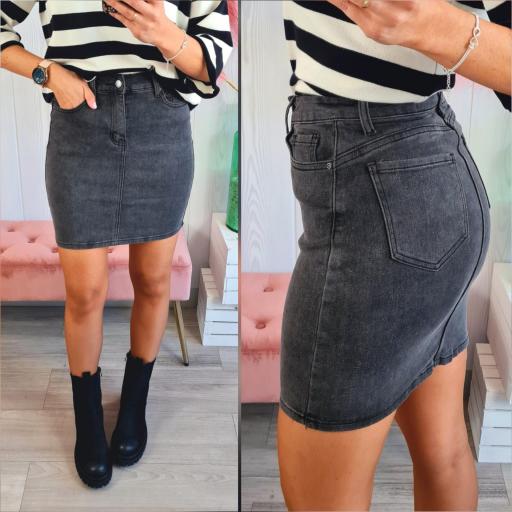 Falda Vaquera Gris Oscura [0]