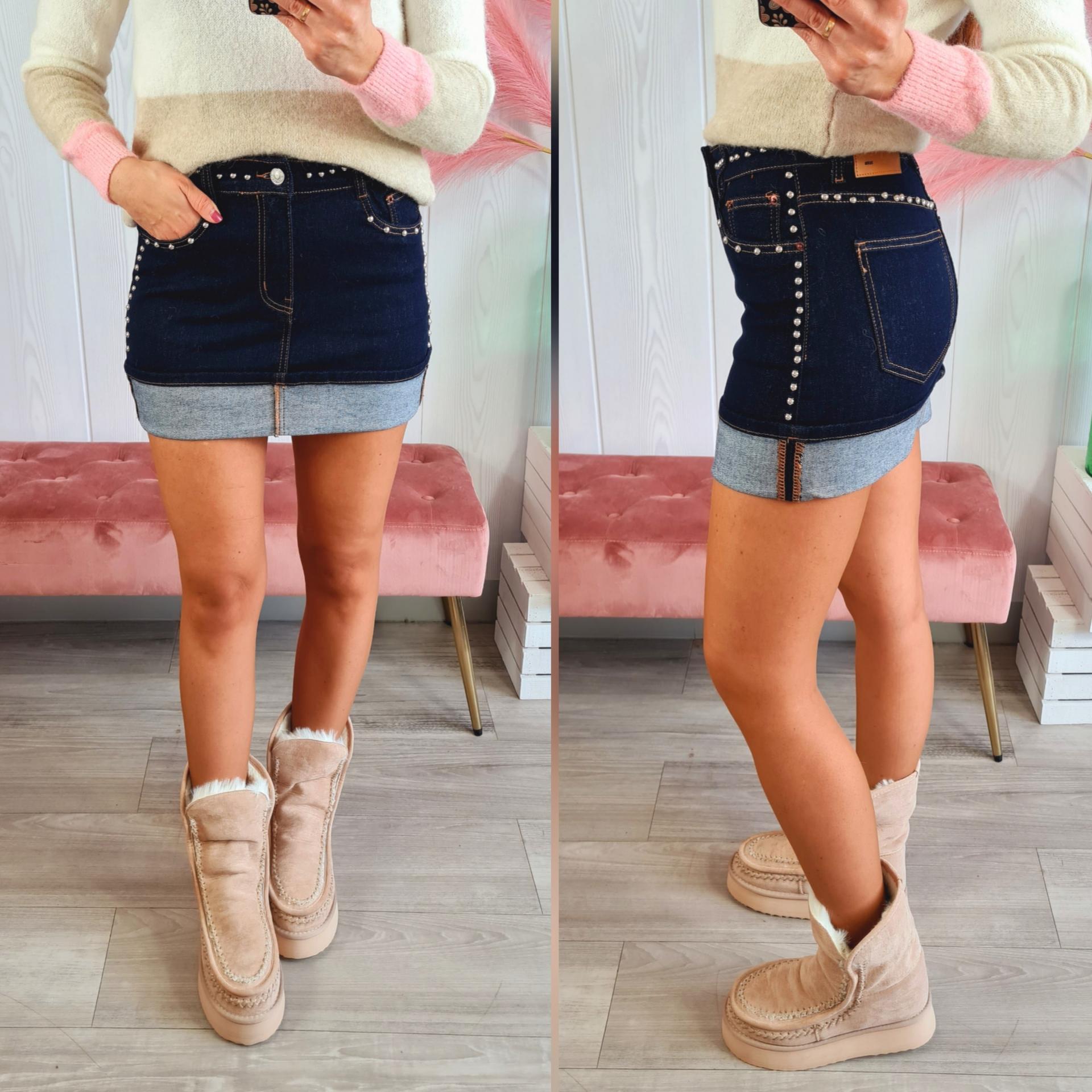 Falda Vaquera Tachas