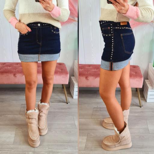 Falda Vaquera Tachas